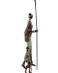 Famille Massaï 50 cm marron & verte n°1 Bronzes d'Afrique