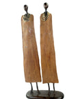 Couple plat 55 cm marron Bronzes d'Afrique