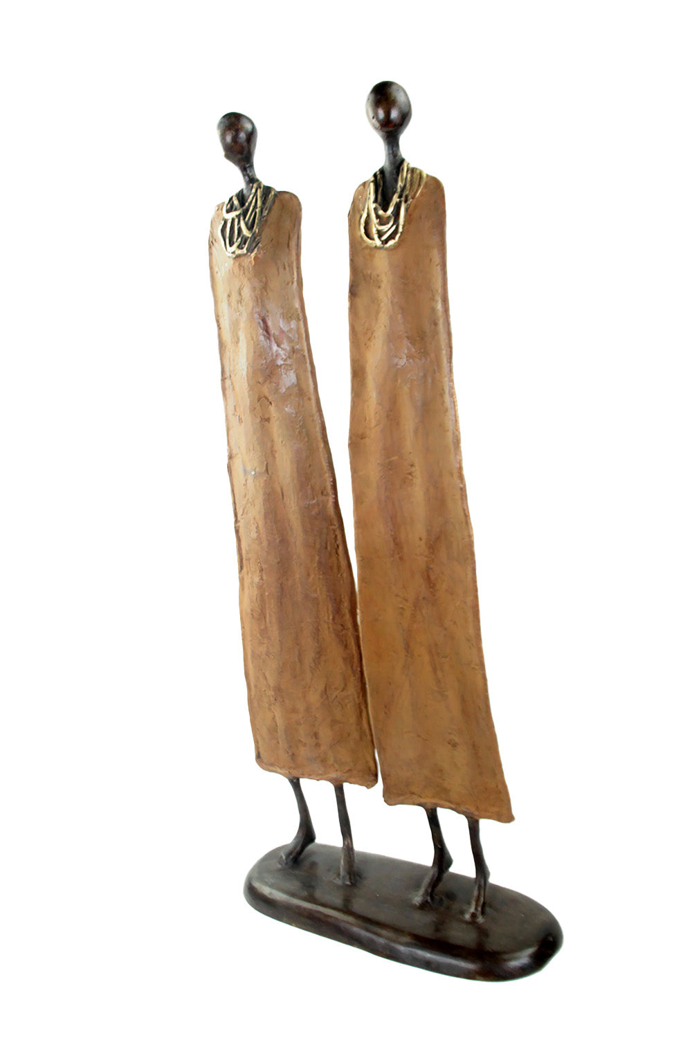 Couple plat 55 cm marron Bronzes d'Afrique