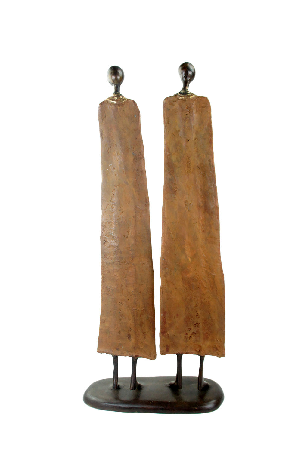 Couple plat 55 cm marron Bronzes d'Afrique