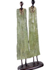 Couple plat 55 cm vert Bronzes d'Afrique