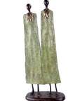 Couple plat 55 cm vert Bronzes d'Afrique