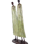 Couple plat 55 cm vert Bronzes d'Afrique