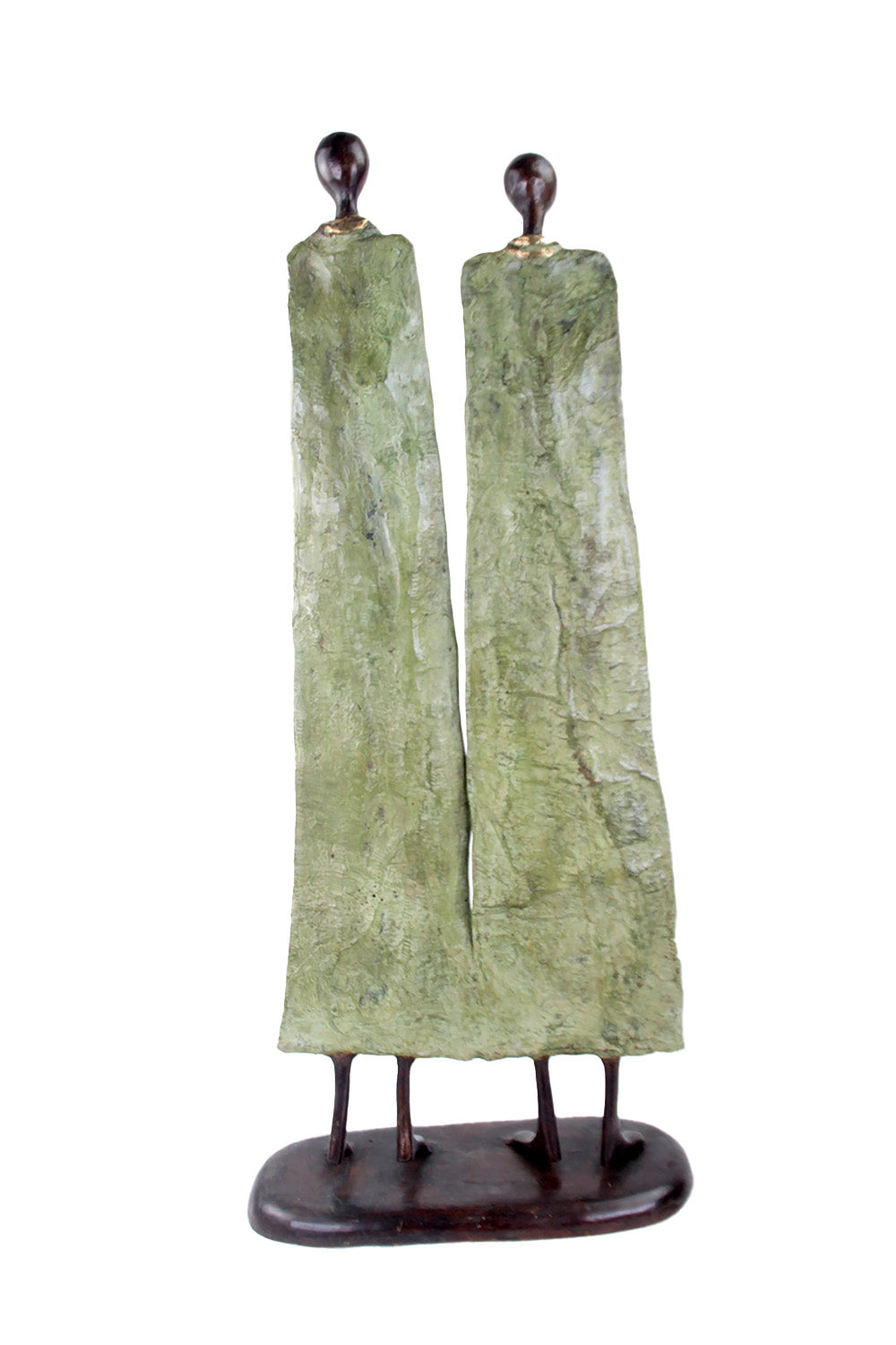 Couple plat 55 cm vert Bronzes d'Afrique