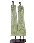Couple plat 55 cm vert Bronzes d'Afrique