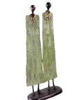 Couple plat 55 cm vert Bronzes d'Afrique