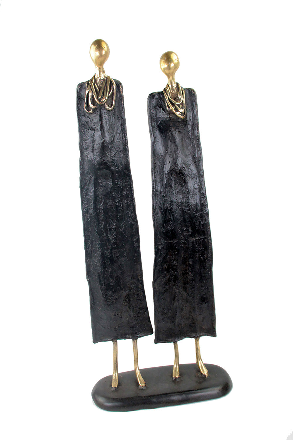 Couple plat 55 cm noir Bronzes d'Afrique