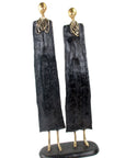 Couple plat 55 cm noir Bronzes d'Afrique