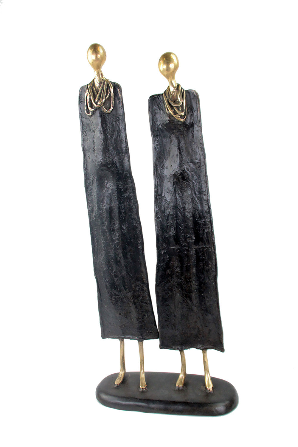 Couple plat 55 cm noir Bronzes d'Afrique