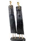 Couple plat 55 cm noir Bronzes d'Afrique