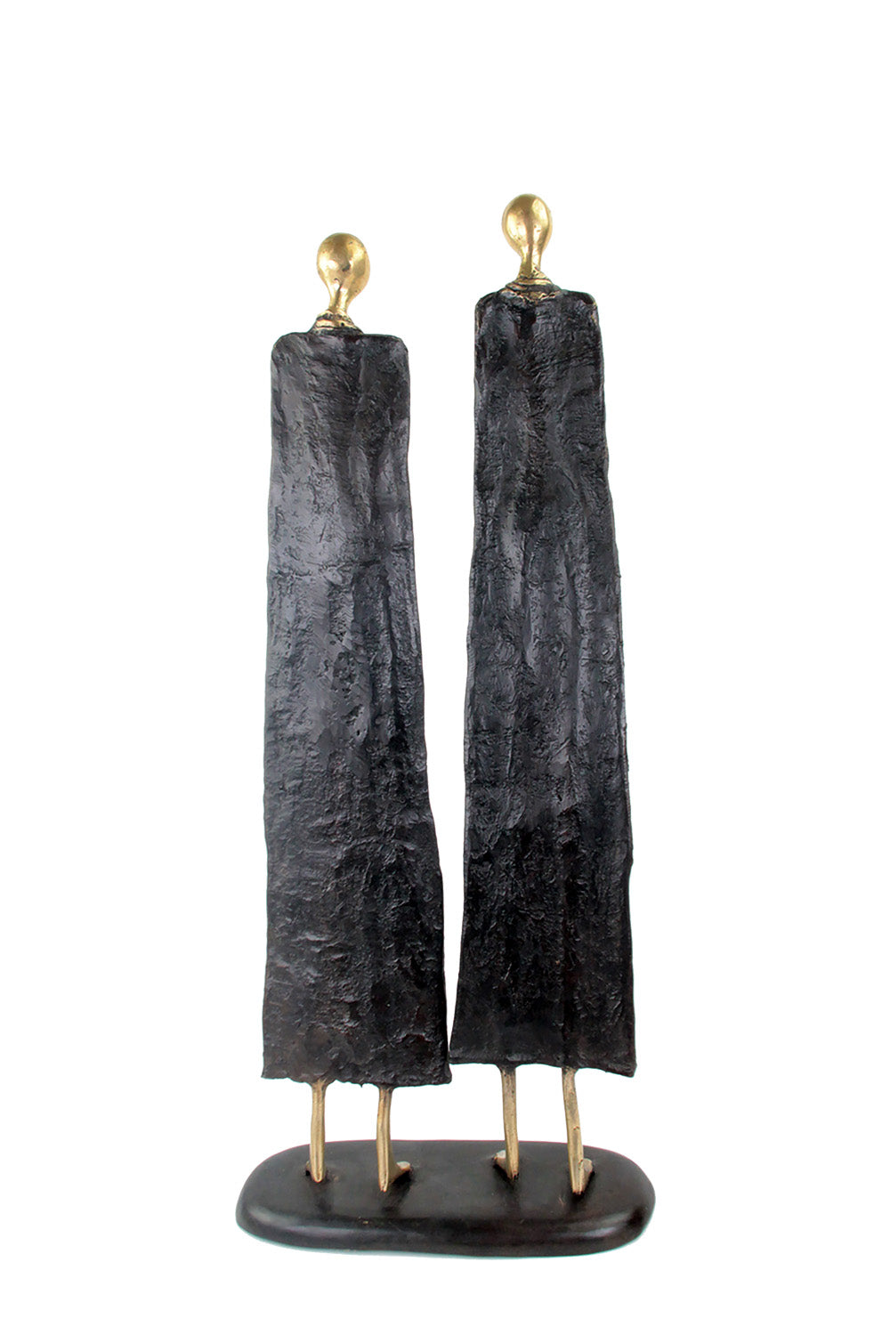 Couple plat 55 cm noir Bronzes d'Afrique