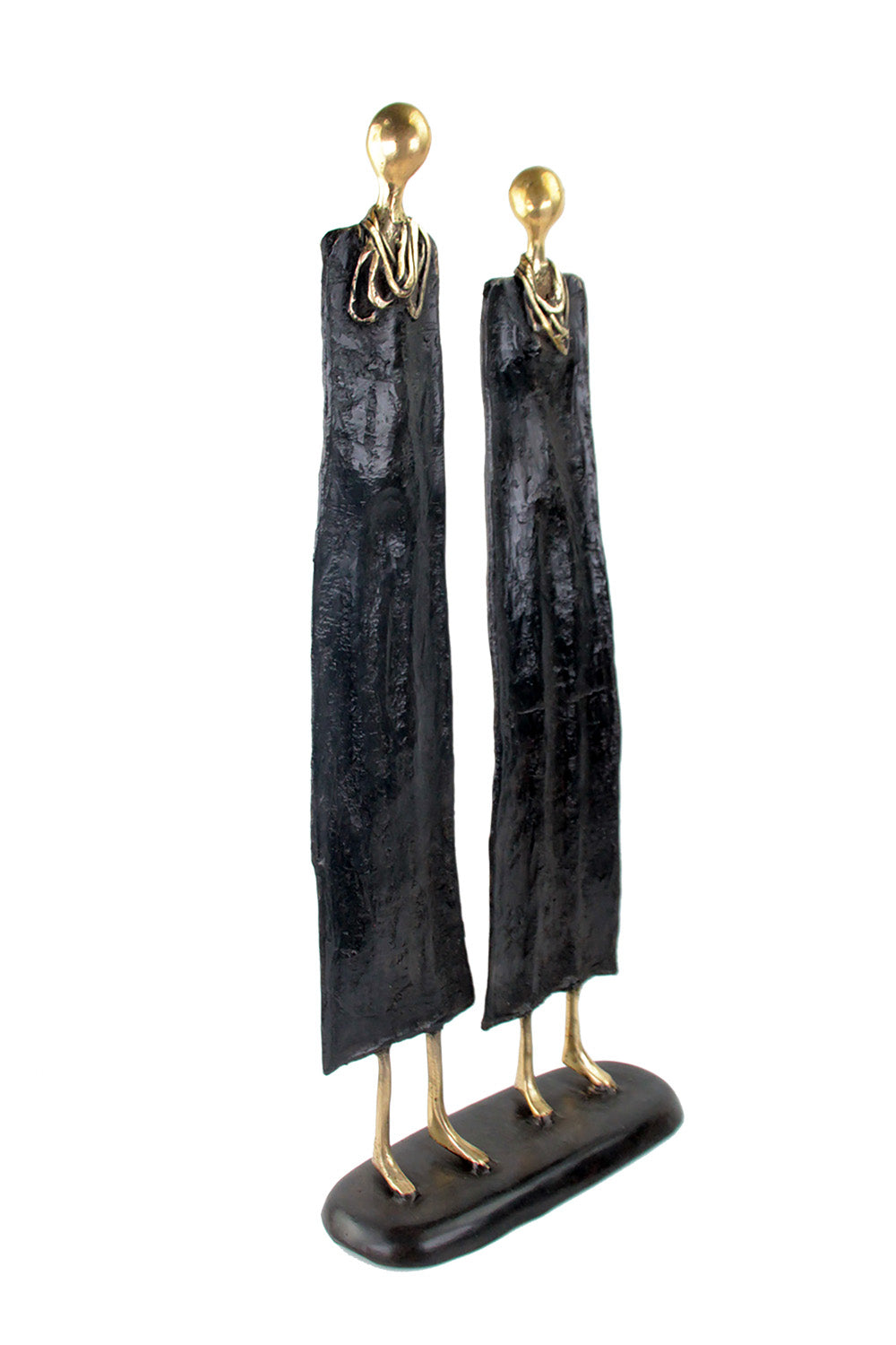 Couple plat 55 cm noir Bronzes d'Afrique