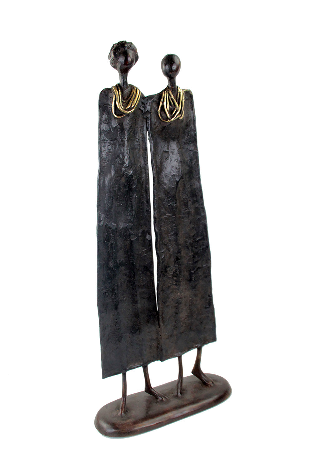 Couple plat 55 cm noir Bronzes d'Afrique