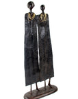 Couple plat 55 cm noir Bronzes d'Afrique