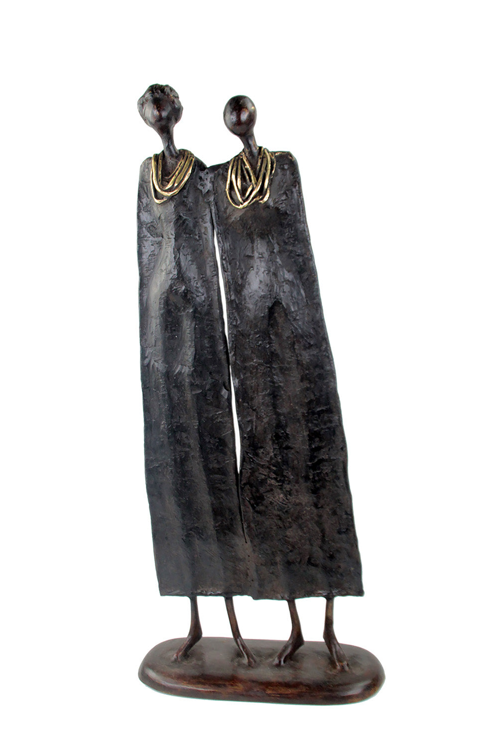 Couple plat 55 cm noir Bronzes d'Afrique