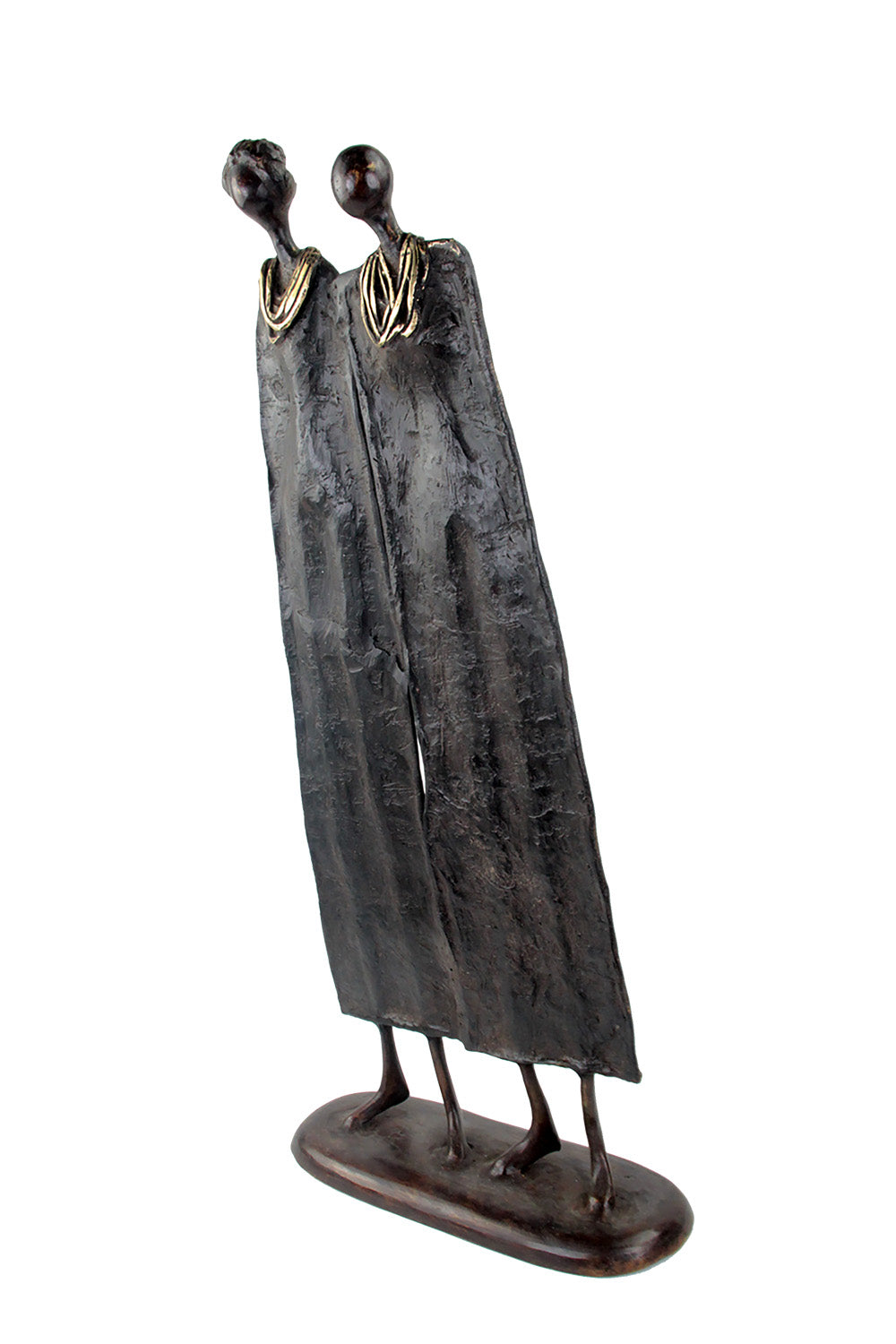 Couple plat 55 cm noir Bronzes d'Afrique