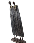Couple plat 55 cm noir Bronzes d'Afrique