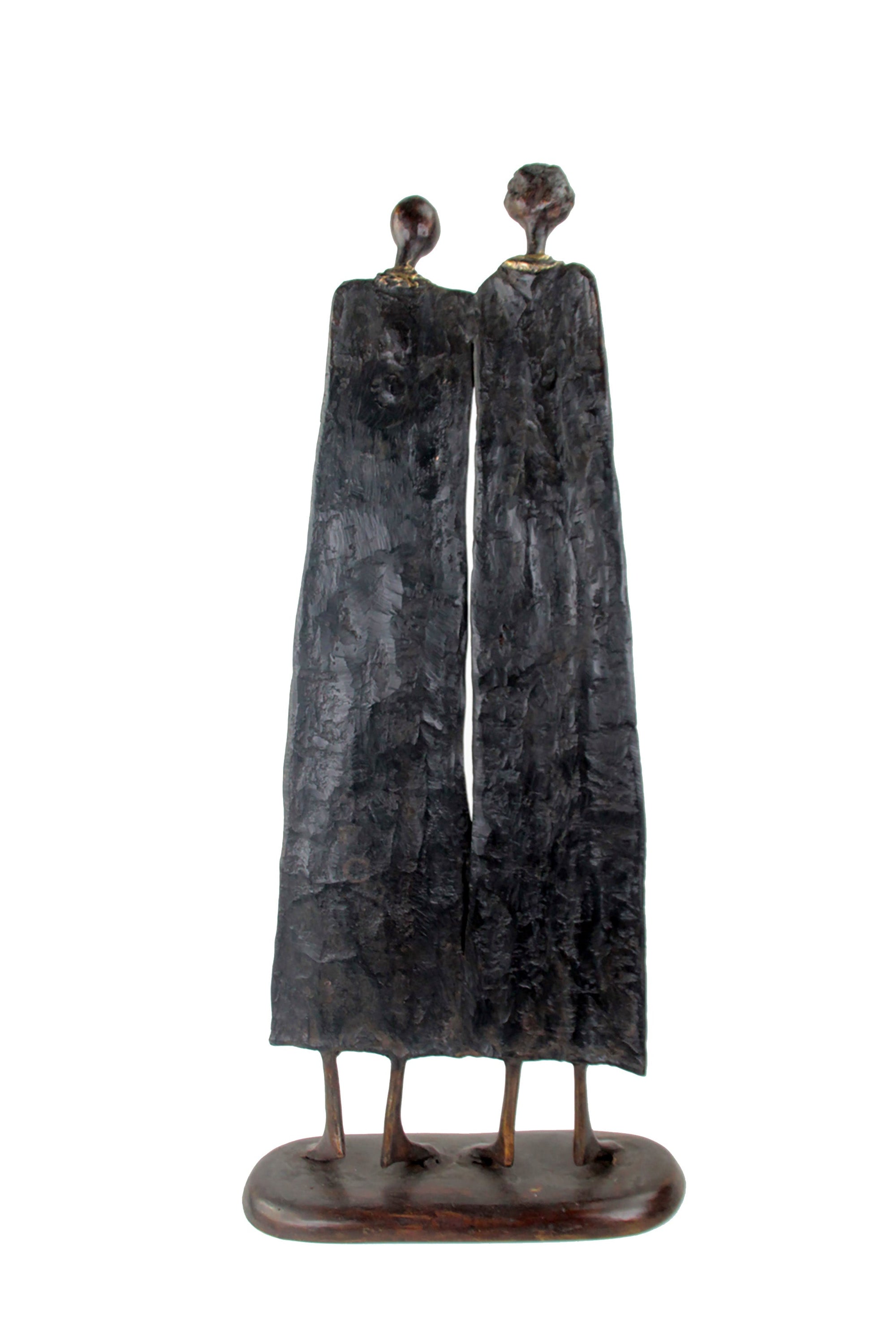 Couple plat 55 cm noir Bronzes d'Afrique