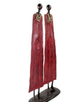 Couple plat 55 cm rouge Bronzes d'Afrique