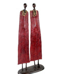 Couple plat 55 cm rouge Bronzes d'Afrique