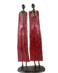 Couple plat 55 cm rouge Bronzes d'Afrique