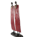 Couple plat 55 cm rouge Bronzes d'Afrique