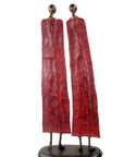 Couple plat 55 cm rouge Bronzes d'Afrique