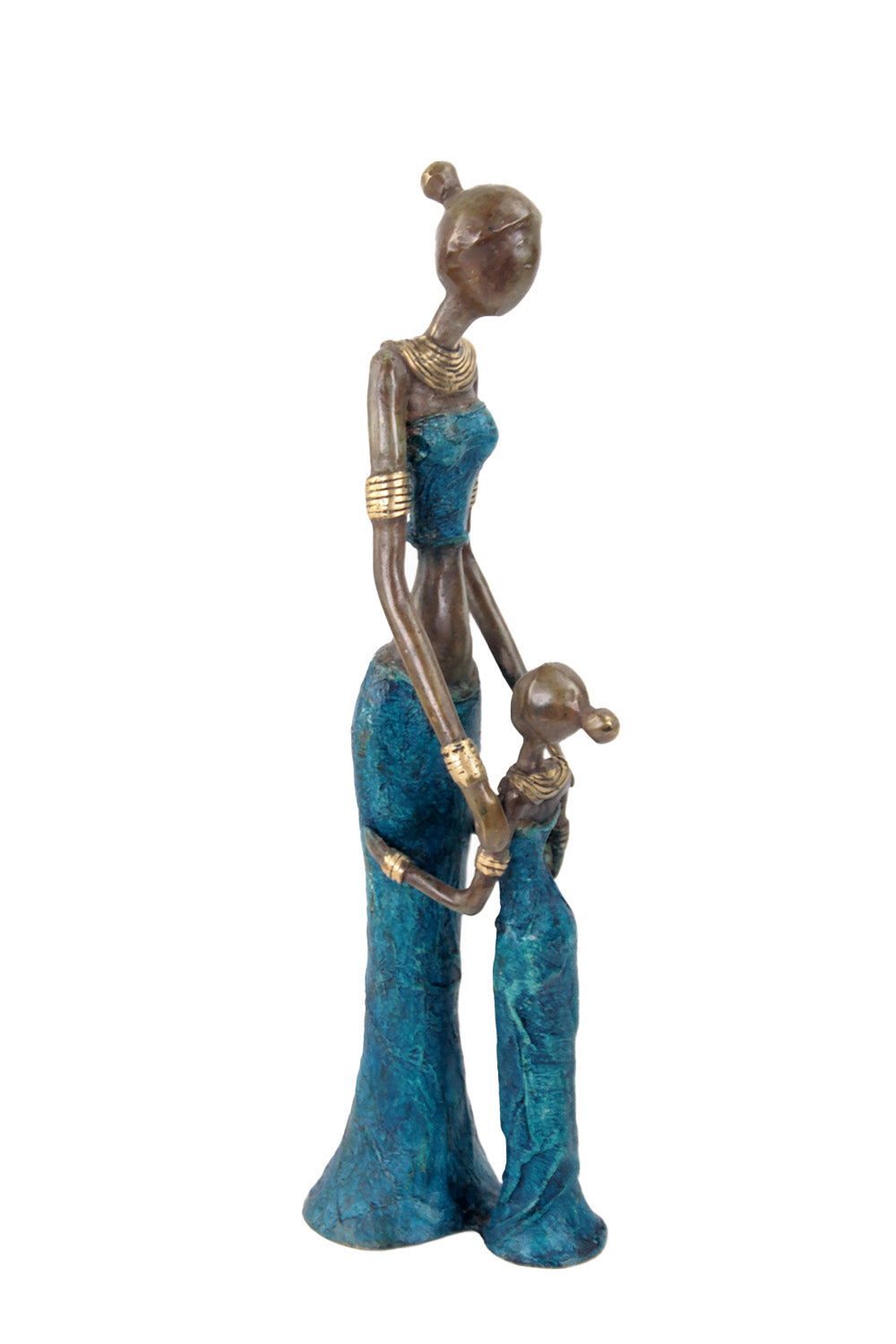 Bronze Mohamadi Dermé 30 cm bleu n°1 Bronzes d'Afrique