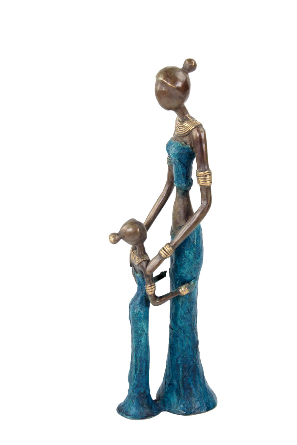 Bronze Mohamadi Dermé 30 cm bleu n°1 Bronzes d'Afrique