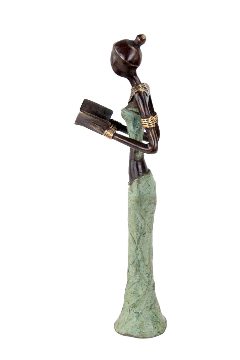 Bronze Mohamadi Dermé 30 cm vert n°6 Bronzes d'Afrique