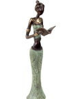Bronze Mohamadi Dermé 30 cm vert n°6 Bronzes d'Afrique