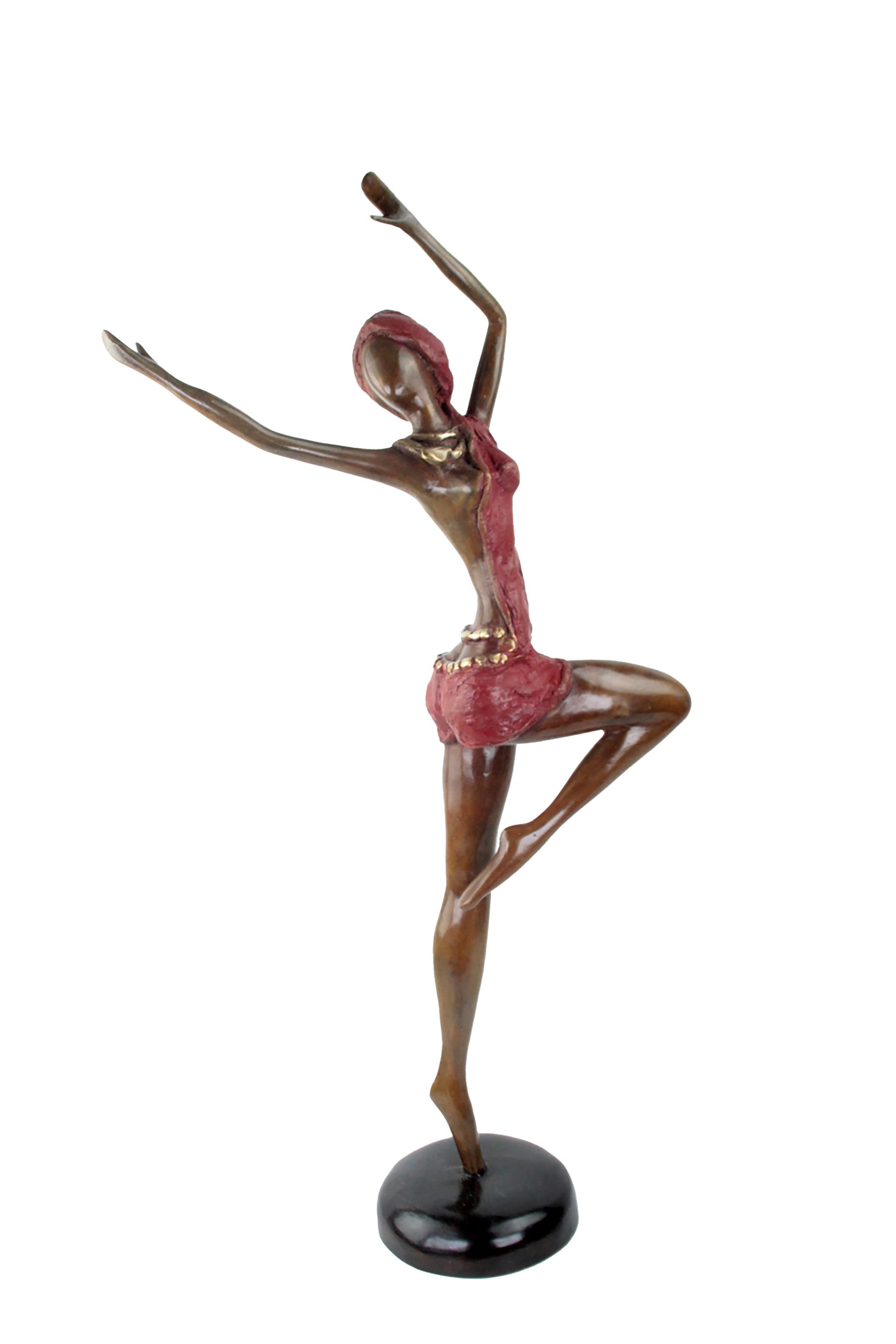 Bronze Issouf danseuse 55 cm rouge n°1 Bronzes d'Afrique