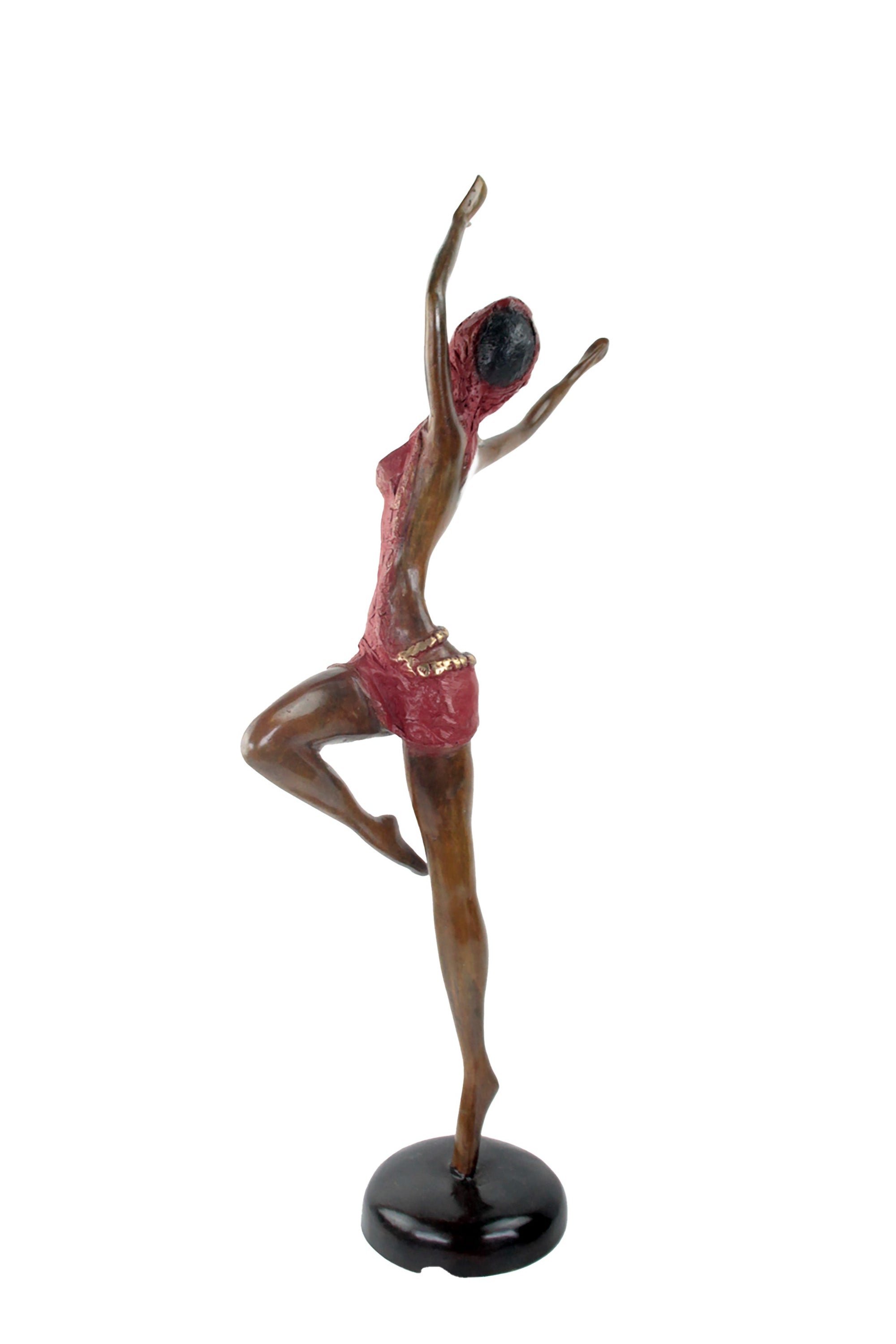 Bronze Issouf danseuse 55 cm rouge n°1 Bronzes d'Afrique