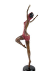 Bronze Issouf danseuse 55 cm rouge n°1 Bronzes d'Afrique