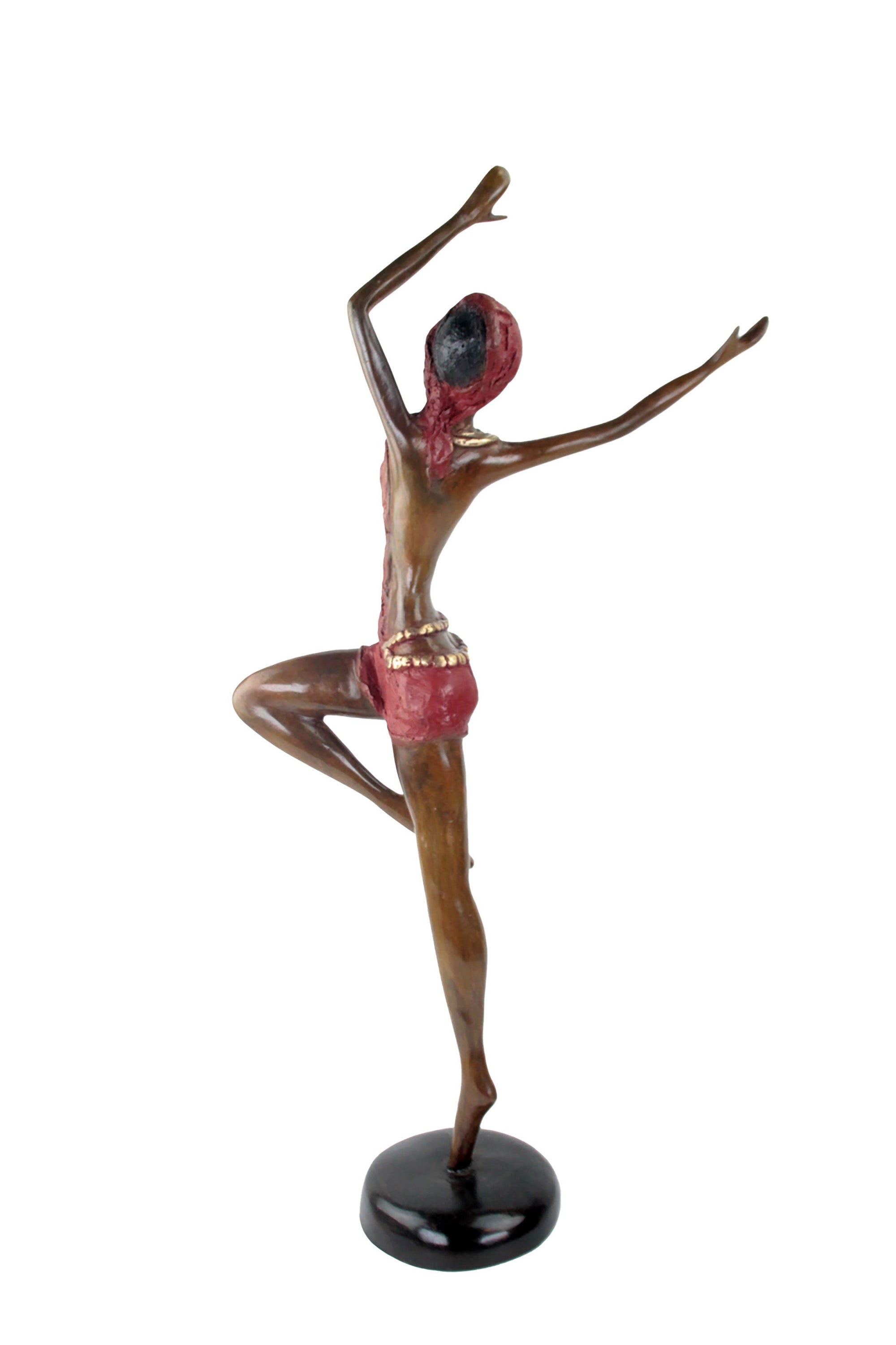 Bronze Issouf danseuse 55 cm rouge n°1 Bronzes d'Afrique