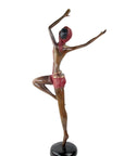 Bronze Issouf danseuse 55 cm rouge n°1 Bronzes d'Afrique