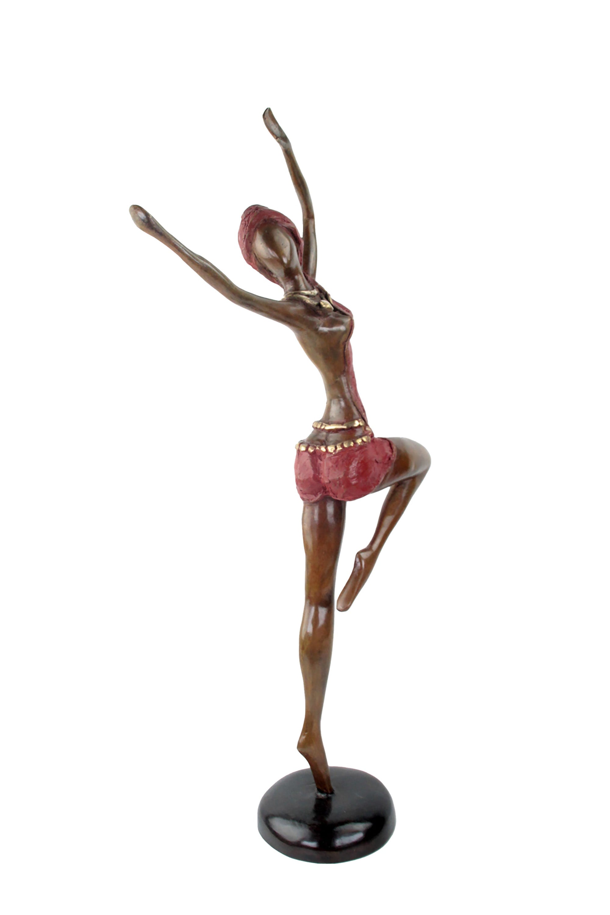 Bronze Issouf danseuse 55 cm rouge n°1 Bronzes d'Afrique