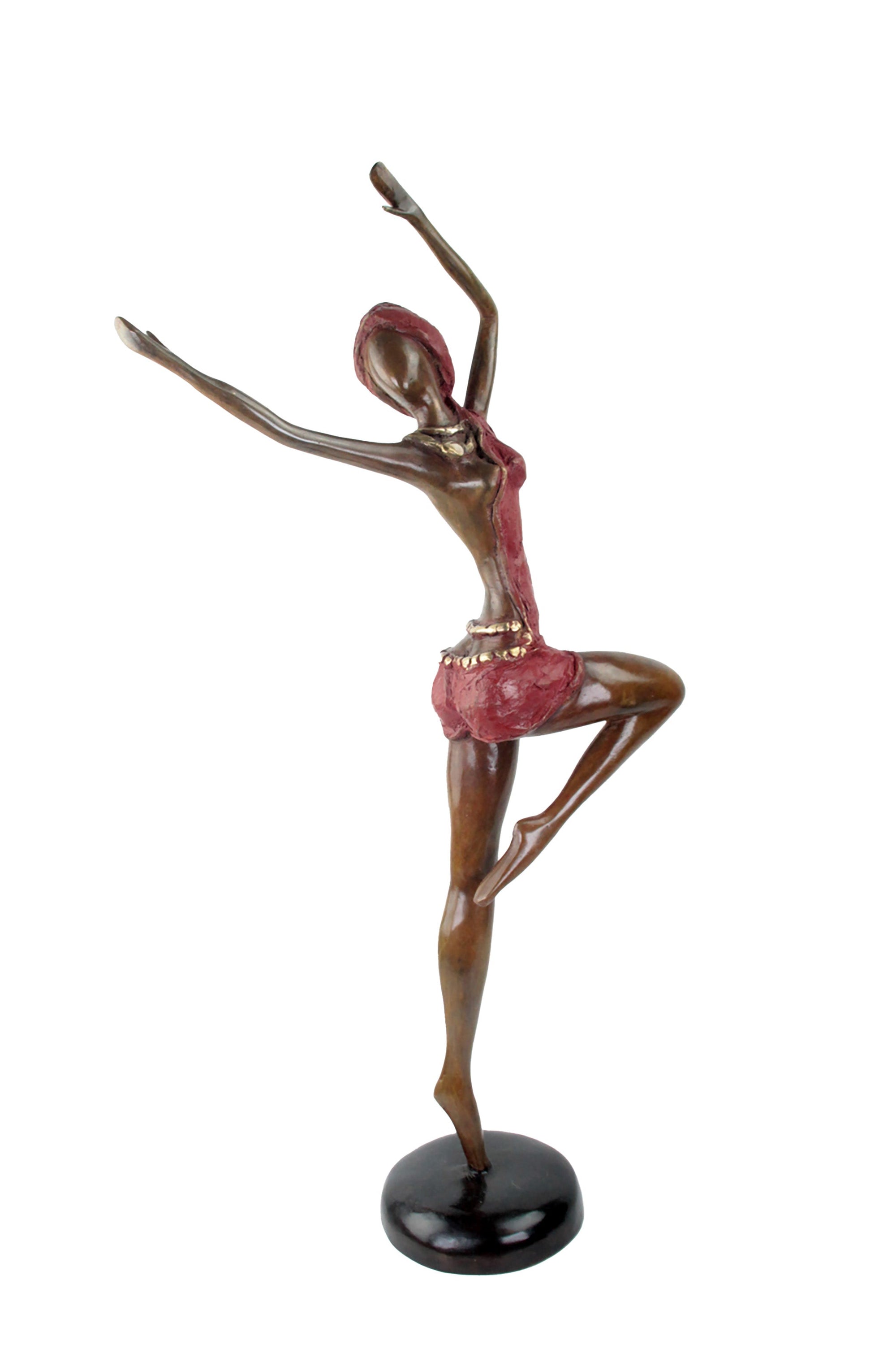 Bronze Issouf danseuse 55 cm rouge n°1 Bronzes d'Afrique