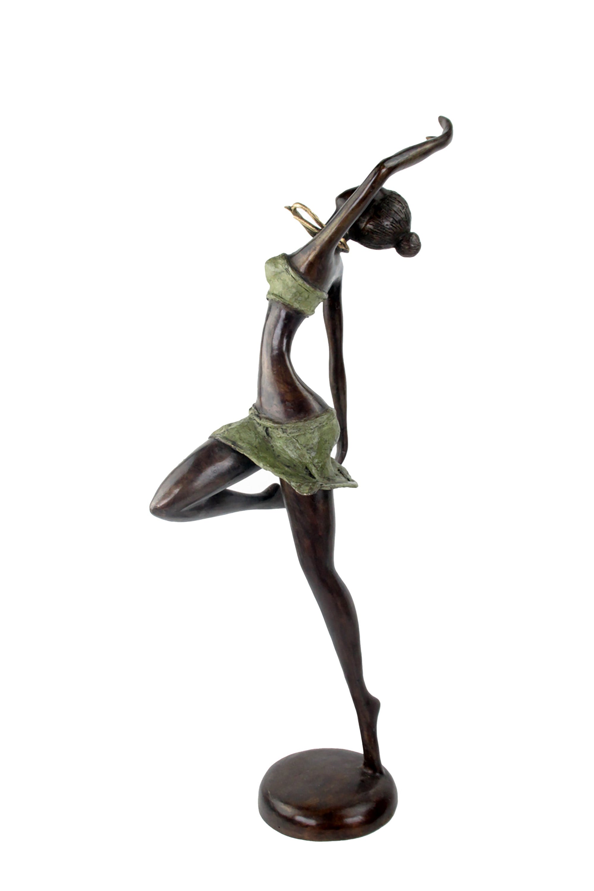 Bronze Issouf danseuse 55 cm vert n°2 Bronzes d'Afrique