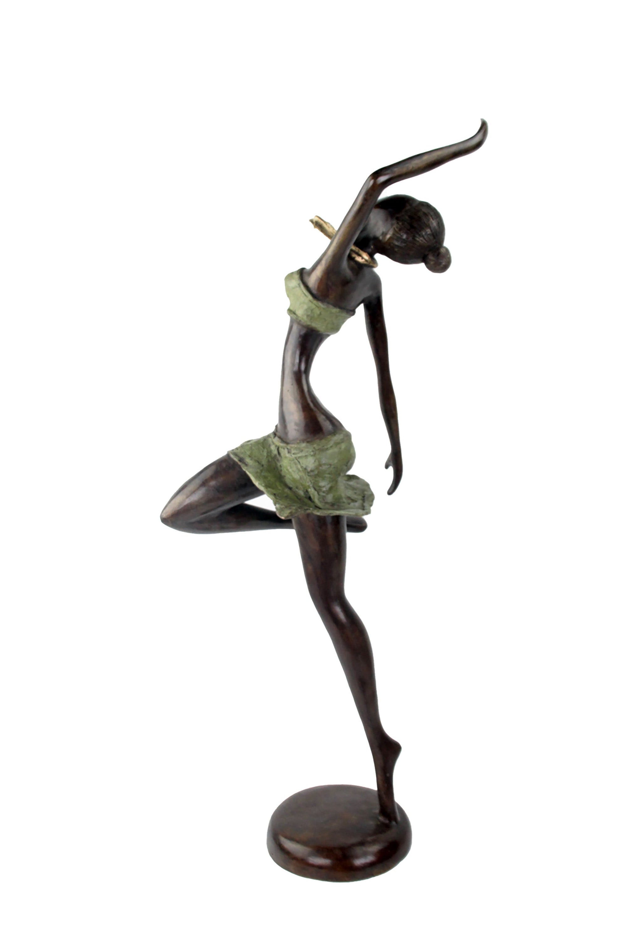 Bronze Issouf danseuse 55 cm vert n°2 Bronzes d'Afrique