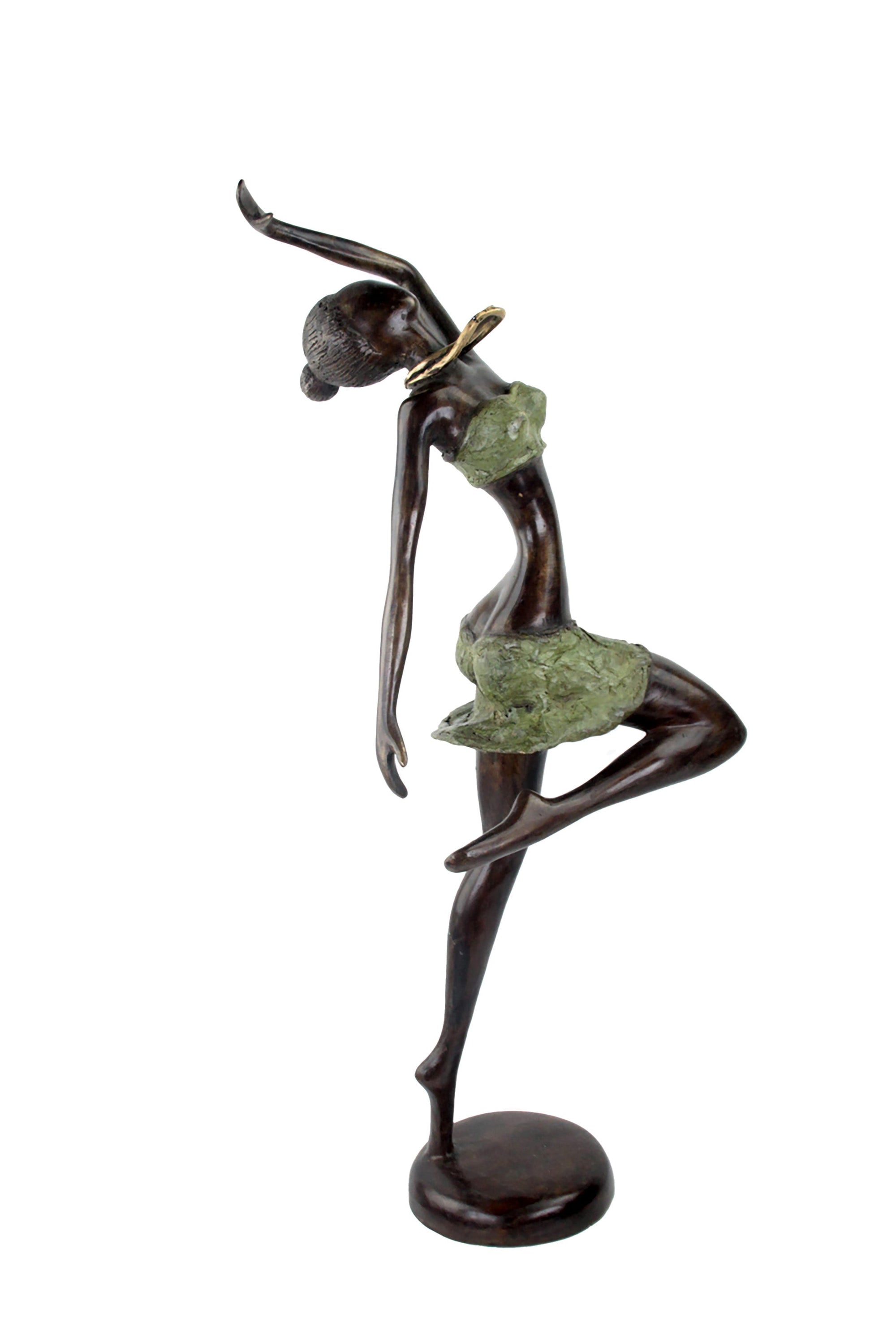 Bronze Issouf danseuse 55 cm vert n°2 Bronzes d'Afrique