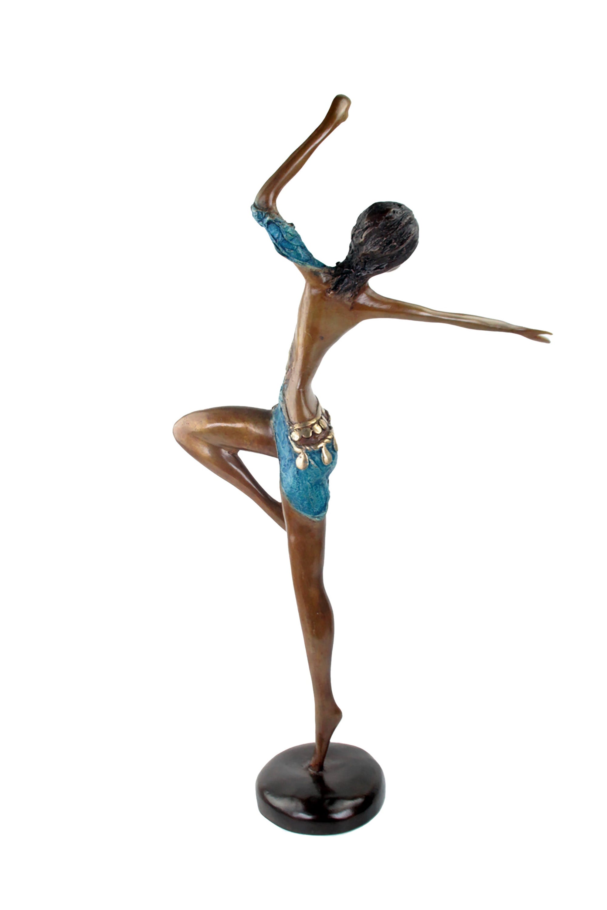 Bronze Issouf danseuse 55 cm bleu n°1 Bronzes d'Afrique