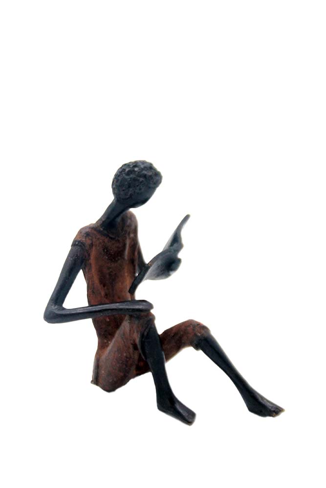 Bronze assis à poser 25 cm marron n°4 Bronzes d'Afrique