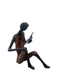 Bronze assis à poser 25 cm marron n°4 Bronzes d'Afrique