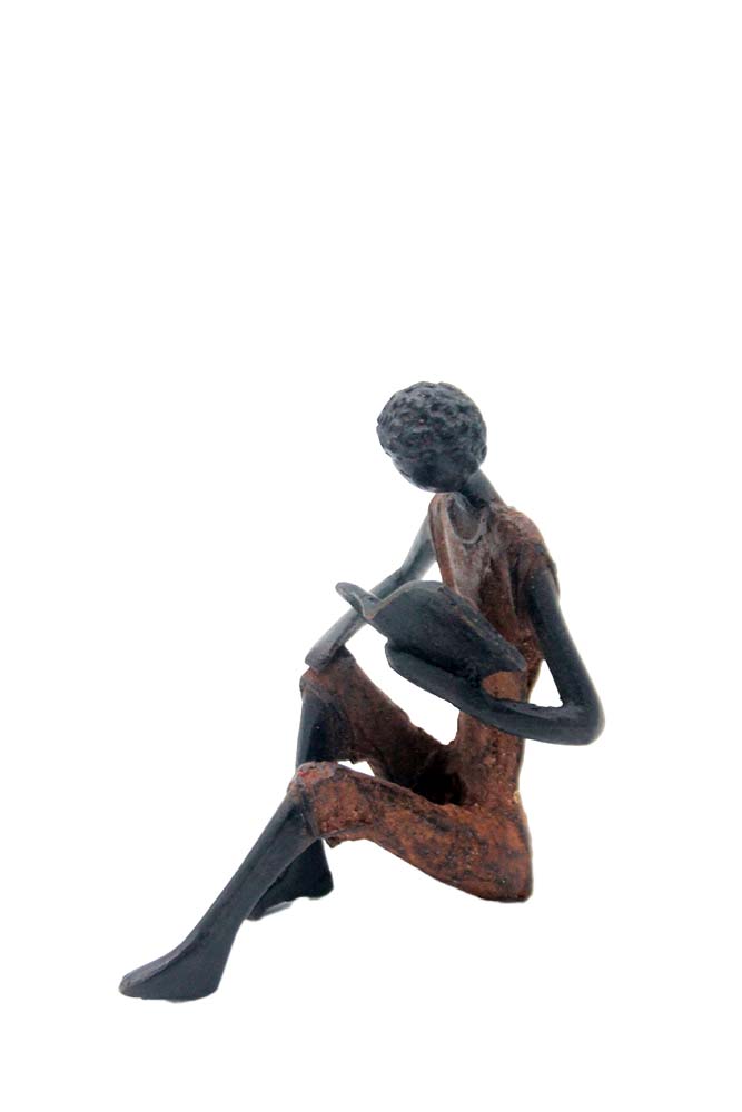 Bronze assis à poser 25 cm marron n°4 Bronzes d'Afrique