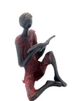 Bronze assis à poser 25 cm rouge n°4 Bronzes d'Afrique