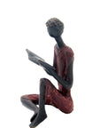 Bronze assis à poser 25 cm rouge n°4 Bronzes d'Afrique