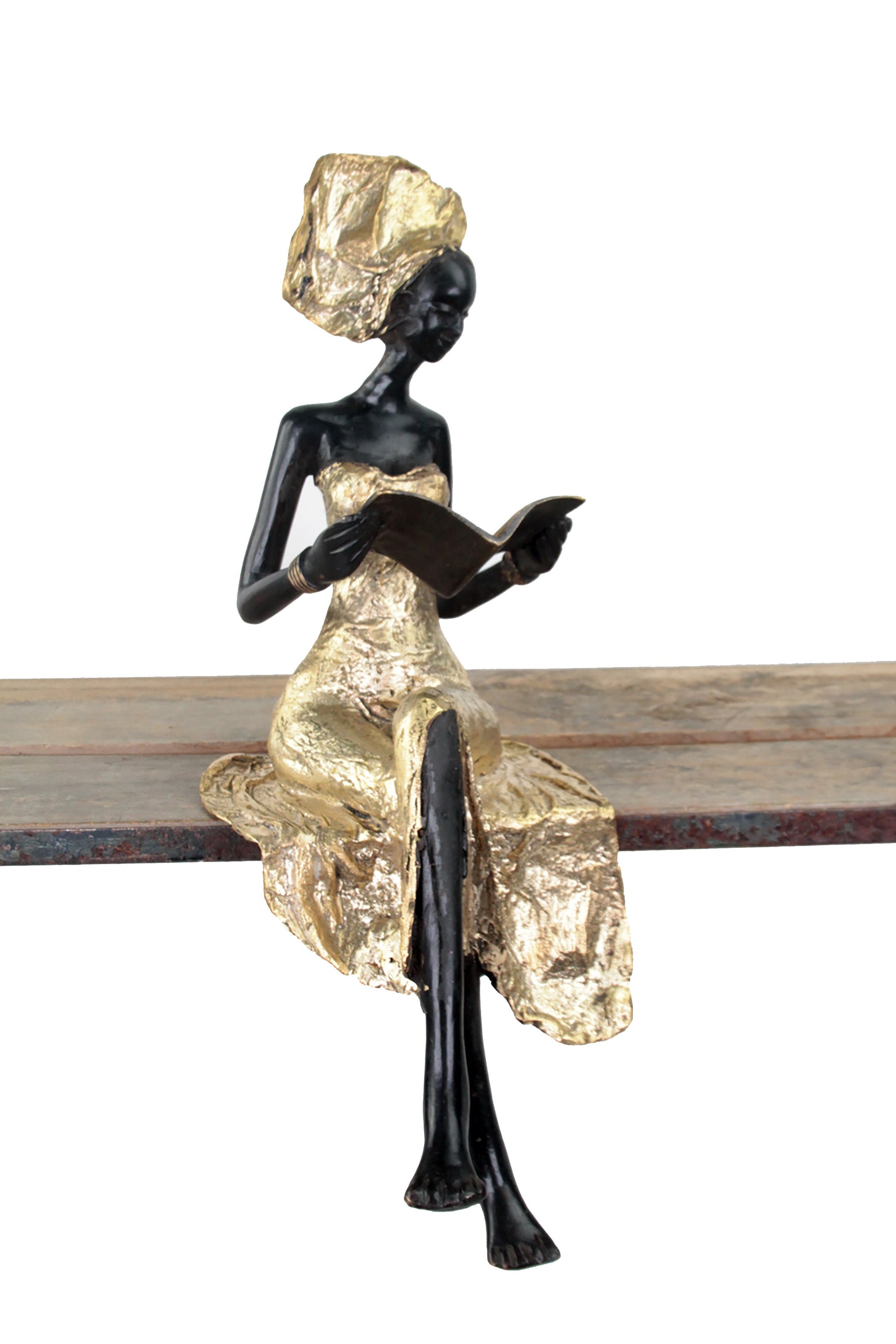 Bronze assis 40 cm doré n°4 Bronzes d'Afrique