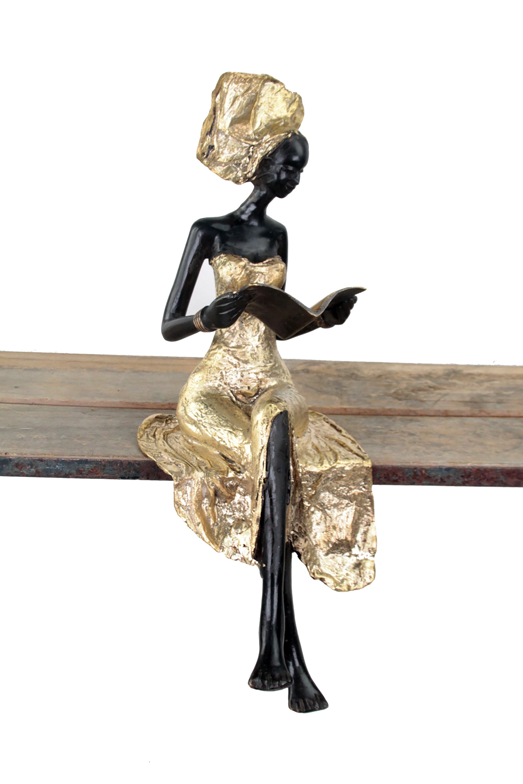 Bronze assis 40 cm doré n°4 Bronzes d'Afrique