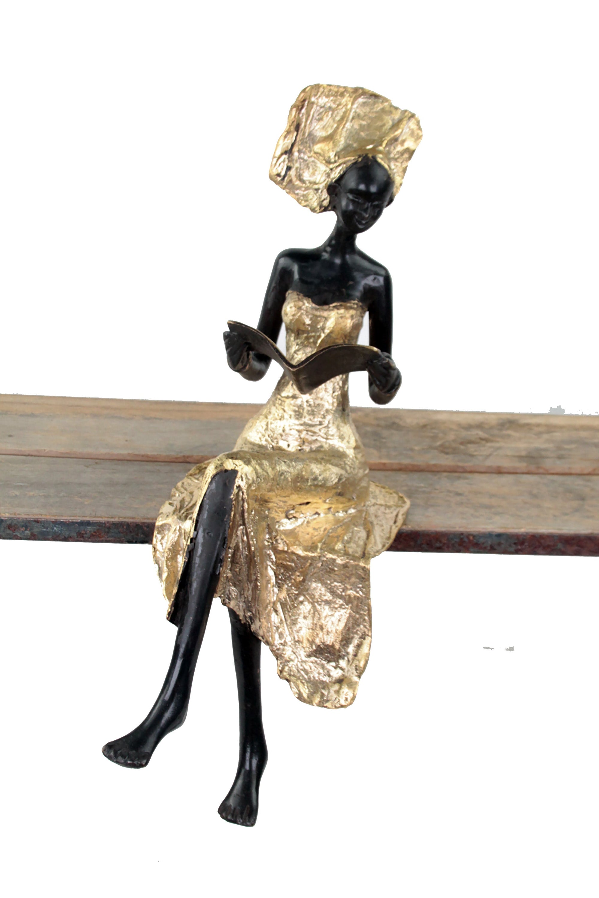 Bronze assis 40 cm doré n°4 Bronzes d'Afrique